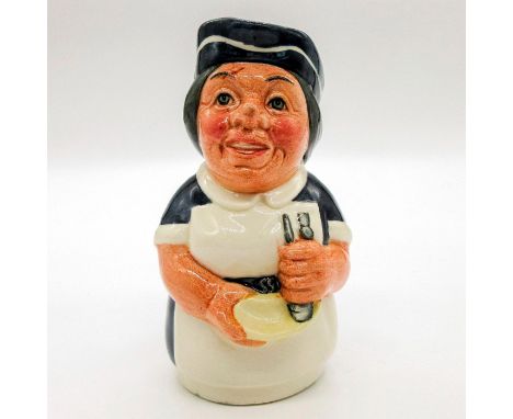 Blue uniform; white apron; blue and white cap.Series: The Doultonville Collection. Royal Doulton backstamp. Artist: William K