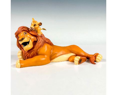 Porcelain figure with matte finish. Tribute Series from the 1994 animated film, The Lion King, depicts Mufasa and Simba. Walt