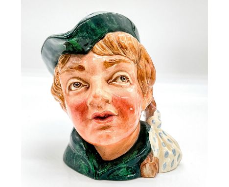 Dark green cap and robes. The first Dick Whittington jug was styled on the character of a poor orphan boy who was employed in