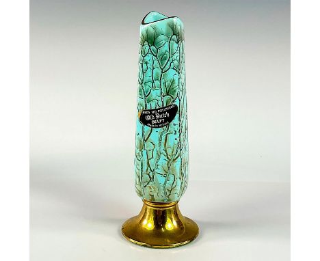 Turquoise toned with lustre finish &amp; branch patterning. Brass base and upper rim.Hand Painted Delftware. Old Dutch Delft 