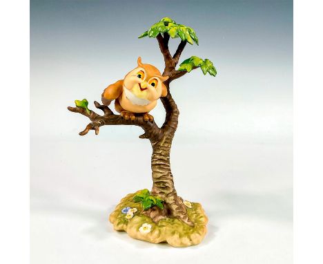 Porcelain figure with matte finish. Depicts the Friend Owl from the 1942 animated film, Bambi. Walt Disney Classic Collection