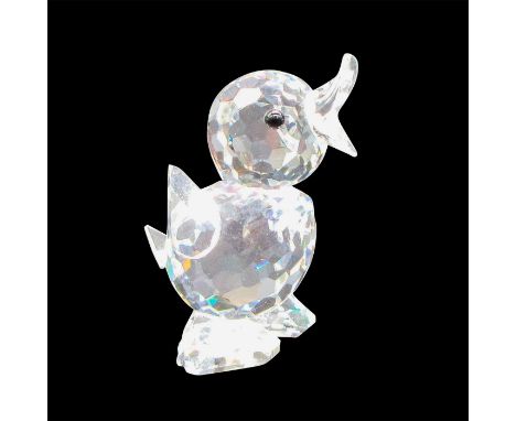 Clear body, open beak mouth and black button eyes. Swarovski backstamp. 7660 040 000. Artist: Max SchreckIssued: 1983Dimensio