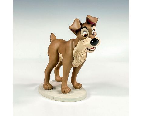Porcelain figure with matte finish. Depicts Tramp from the 1955 film, Lady and the Tramp. Walt Disney Classic Collection back