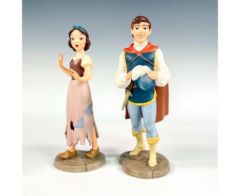I'm Wishing for the One I Love; a porcelain figure with matte finish. Depicts Snow White and the Prince from the 1937 animate