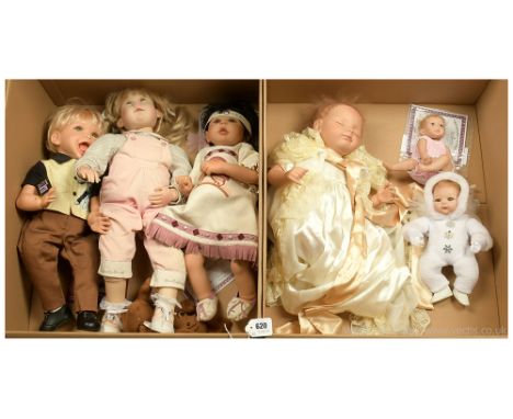 Ashton-Drake Galleries collection of vinyl and bisque dolls x six including: (1) Prince of Cambridge bisque doll, made to com