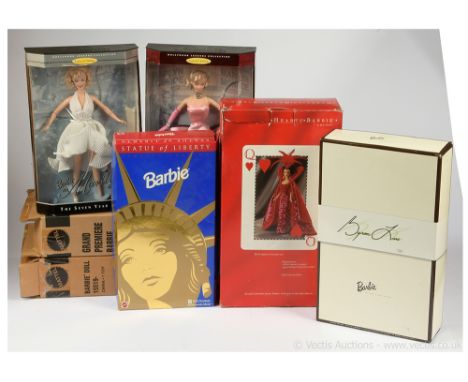 Mattel Barbie dolls x seven including: (1) Bob Mackie Queen of Hearts Barbie, 1994, #12046, with reproduction of Bob Mackie's