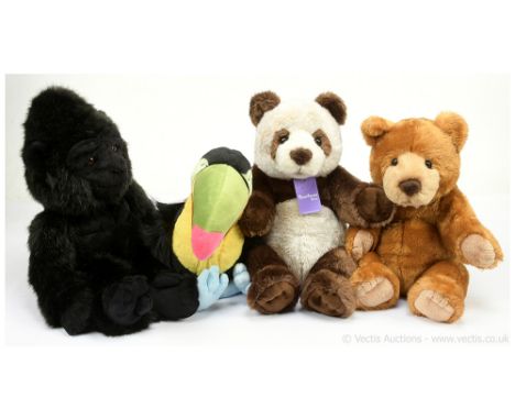 Collection of Charlie Bears Bearhouse Bears x four including: (1) Rio toucan, BB173078, designed by Isabelle Lee, black, yell