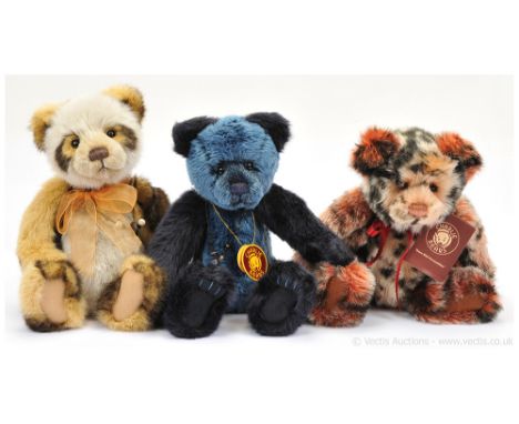 Charlie Bears trio including; (1) Raffles, CB131387, 2013-2015, LE 1200, designed by Isabelle Lee, QVC exclusive, blue and da