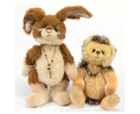 Charlie Bears Minimo pair designed by Isabelle Lee including: (1) Hoppity Hop Isabelle Minimo Collection rabbit, LE 30/2000, 