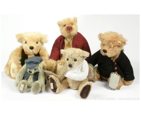 Collection of Dean's Rag Book teddy bears x five including: (1) Uncle Eustace, #16, club members only bear, light blonde moha