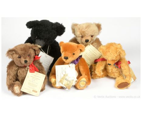 Collection of Merrythought and Dean's Rag Book teddy bears including: (1) Dean's Rag Book Daniel teddy bear, peach mohair, ti