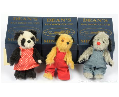 Dean's Rag Book Miniature Sooty, Sweep and Soo, LE 1000 (Sooty 215/1000, Sweep 115/1000, Soo 140/1000), white, grey, black an
