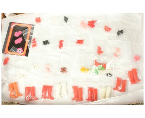 Flair Model Toys Mary Quant Daisy vintage doll shoes and boots, many pairs (with a small quantity of oddments); pair of fluff