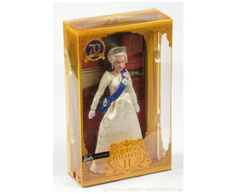 Mattel Barbie Queen Elizabeth II 70th anniversary, #HCB96, celebrating the first British monarch to celebrate a Platinum Jubi