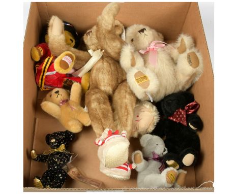 Collection of Merrythought Plush Teddy Bears x eight including: (1) 2000 Beefeater, golden plush, LE 90/2000, swing tag, 12"/