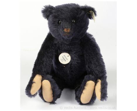 Steiff dark blue teddy bear replica 1909, white tag 406508, LE 7000, navy mohair, chest tag, certificate, Excellent to Excell