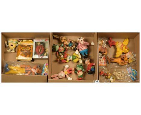 Collection of vintage Bendy Toys, many are promotional, including: D RTF Picolette; Paws for Aristocats Walt Disney Toulouse 