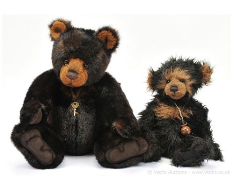 Charlie Bears pair including: (1) Frank teddy bear, CB161667, 2016, designed by Isabelle Lee and Charlie, dark brown mink plu