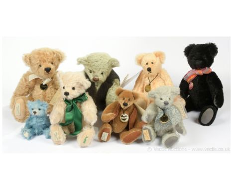 Collection of Dean?s Rag Book teddy bear x eight including: (1) Liquorice, LE 81/300, black mohair, swing label and neck meda