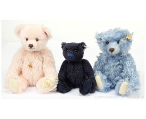 Steiff teddy bear trio including: (1) Steiff England's Rose teddy bear inspired by Diana, Princess of Wales, white tag 661983