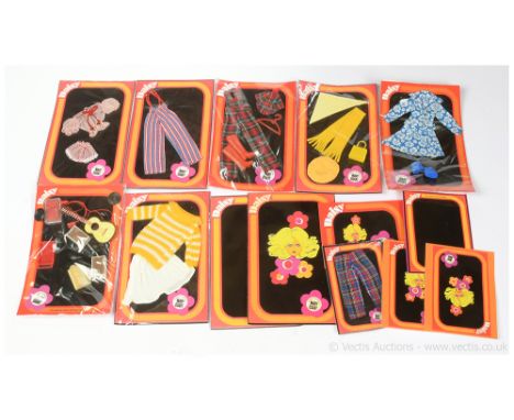Flair Model Toys Mary Quant Daisy doll collection of vintage clothing REPACKAGED UPON REPRODUCTION CARD BACKS: (1) Bobby Sox 