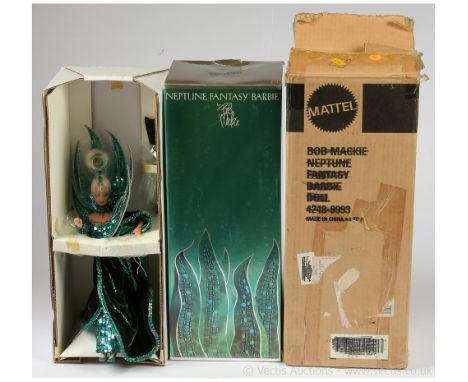 Mattel Barbie Neptune Fantasy Bob Mackie doll, #10803, 1992, fourth in a series of exclusive Barbie dolls, with reproduction 