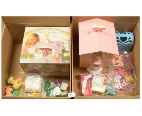 Hasbro vintage My Little Pony plastic play sets including: (1) Lullaby Nursery, unboxed with a range of loose accessories and