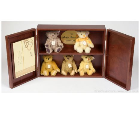 Steiff UK Baby Bear Set, 1999-2003, white tag 662225, LE 1847, 2006, includes miniature interpretation of the large original 