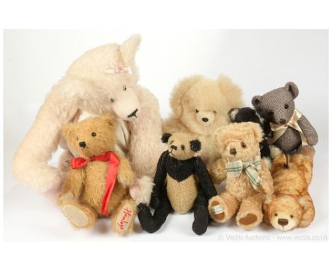 Collection of teddy bears, including: (1) Gund Cliff Richard Collection Elfie, LE 750, cream mohair with brown tip, with swin