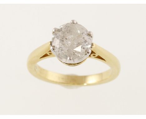 An 18ct H/M diamond solitaire ring, the round brilliant cut diamond approx 2.00ct, approx colour H, approx clarity PK, size K