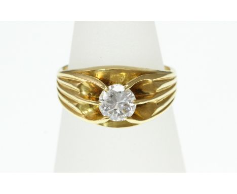An 18ct H/M gents diamond ring, size K, approx 0.50ct, approx weight 4.7gms