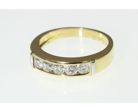 A diamond 5 stone ring part H/M, approx total weight 0.50ct, size K-L, approx 4.5gms   [VAT included in hammer price on this 