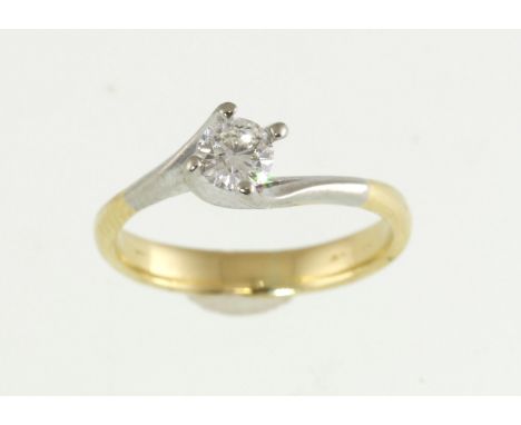 An 18ct diamond twist set solitaire ring approx 0.33cts & 3.2gms, size K