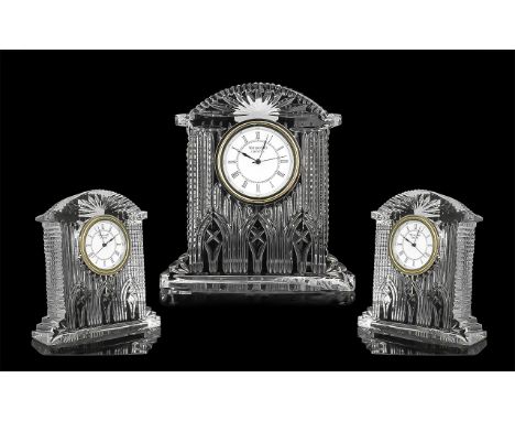 Waterford Crystal Mantle Clock 7 inches in height plus a Waterford Small Bowl