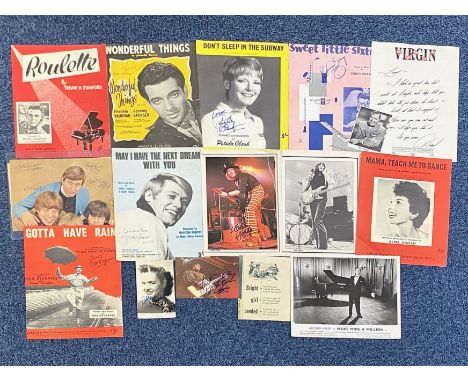 Pop Music Autographs. Terrific Collection on Photos, Pictures etc. Including Donny Osmond ( Letter ) Chuck Berry ( Sheet Musi