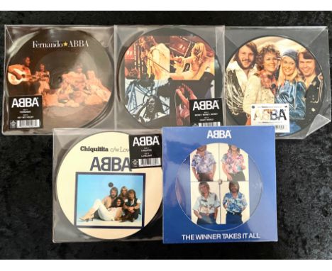 ABBA Interest. Limited Edition ABBA 7 Inch Pictured Vinyls. By Polar Music International, All 45 RPM, Comprises 1/ Money, Mon