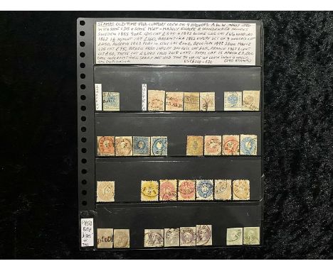 Stamps Interest Old time 19th century collection on 9 hagners A to W mainly used with some cds + some mint - mainly Europe &a