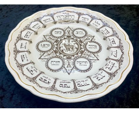 Spode Earthenware The Order of The Sader Passover Plate