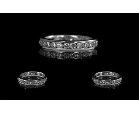 Ladies Platinum Full Diamond Eternity Ring, set with round brilliant cut diamonds, approx 1 ct diamonds, H-I colour, V-S clar