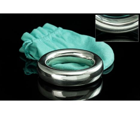 Tiffany &amp; Co Fine Quality Sterling Silver Large Bangle ( Cuff ) Signed Tiffany &amp; Co and 925 to Bangle. Comes Complete