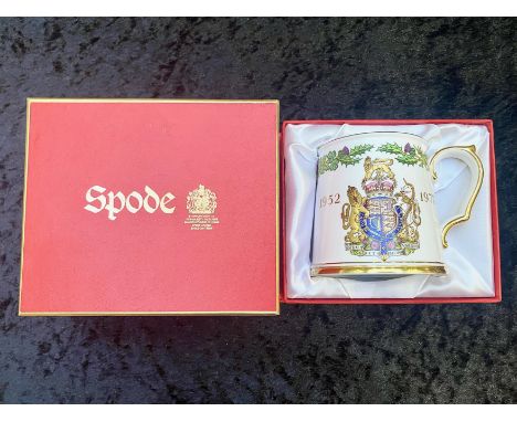 Spode Bone China Tankard commemorating The Silver Jubilee with original box as new condition.