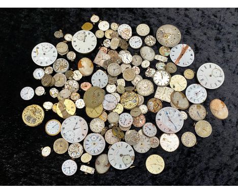 Large Collection of Antique and Vintage Pocket Watch and Wristwatch Movements plus watch parts etc.