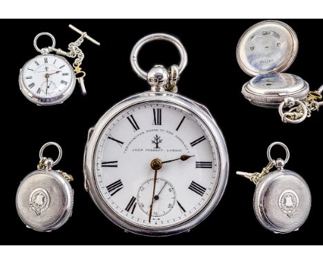 John Forrest London Chronometer Maker - To The Admiralty Open Faced Sterling Silver Pocket Watch with Reversing Pinion, Movem