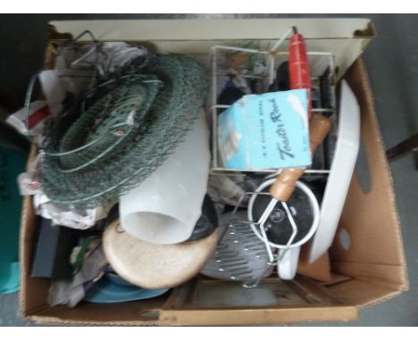 A mixed box to include a 'Shape' milk bottle carrier, a wooden Yin and Yang, J G Meakin soup bowls, vegetable tureen and plat