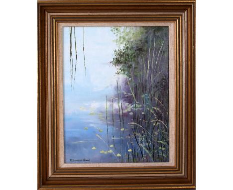 Edward Vine (1943-, British), Reflections and Light, oil on board, framed, signed bottom left, 29 x 23cm. 