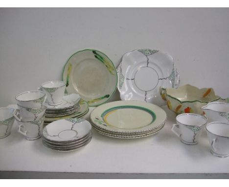 A quantity of Art Deco style ceramics to include Maling, Wedgwood, a Standard China part tea set, Empire ware and Hughes of L