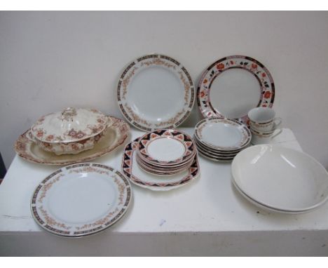 A quantity of ceramics to include Poole Pottery, Burleigh Ironstone, Hughes of Longport, a part tea set made in Japan, Royal 