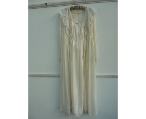 Vintage Lace & Silk Nightdress, with dressing gown. (2)  