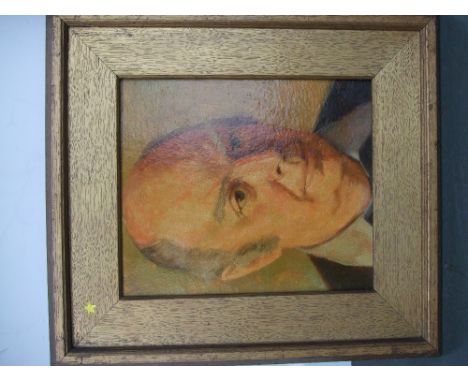 Self Portrait by Brian Batsford, oil on board, framed, 25 x 30cm. 