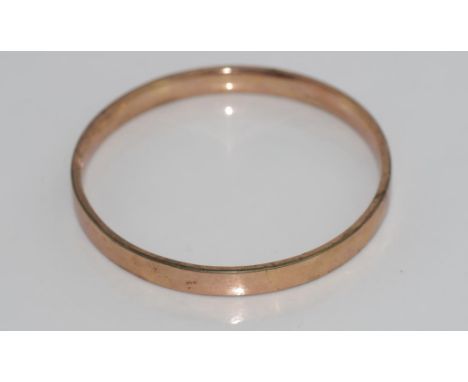 Antique 9ct gold, silver lined bangle size: approx 7cm diameter